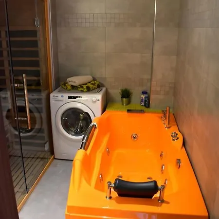Apartmán New Rooftop With Private Wellness, Sauna & Whirlpool Bath *
